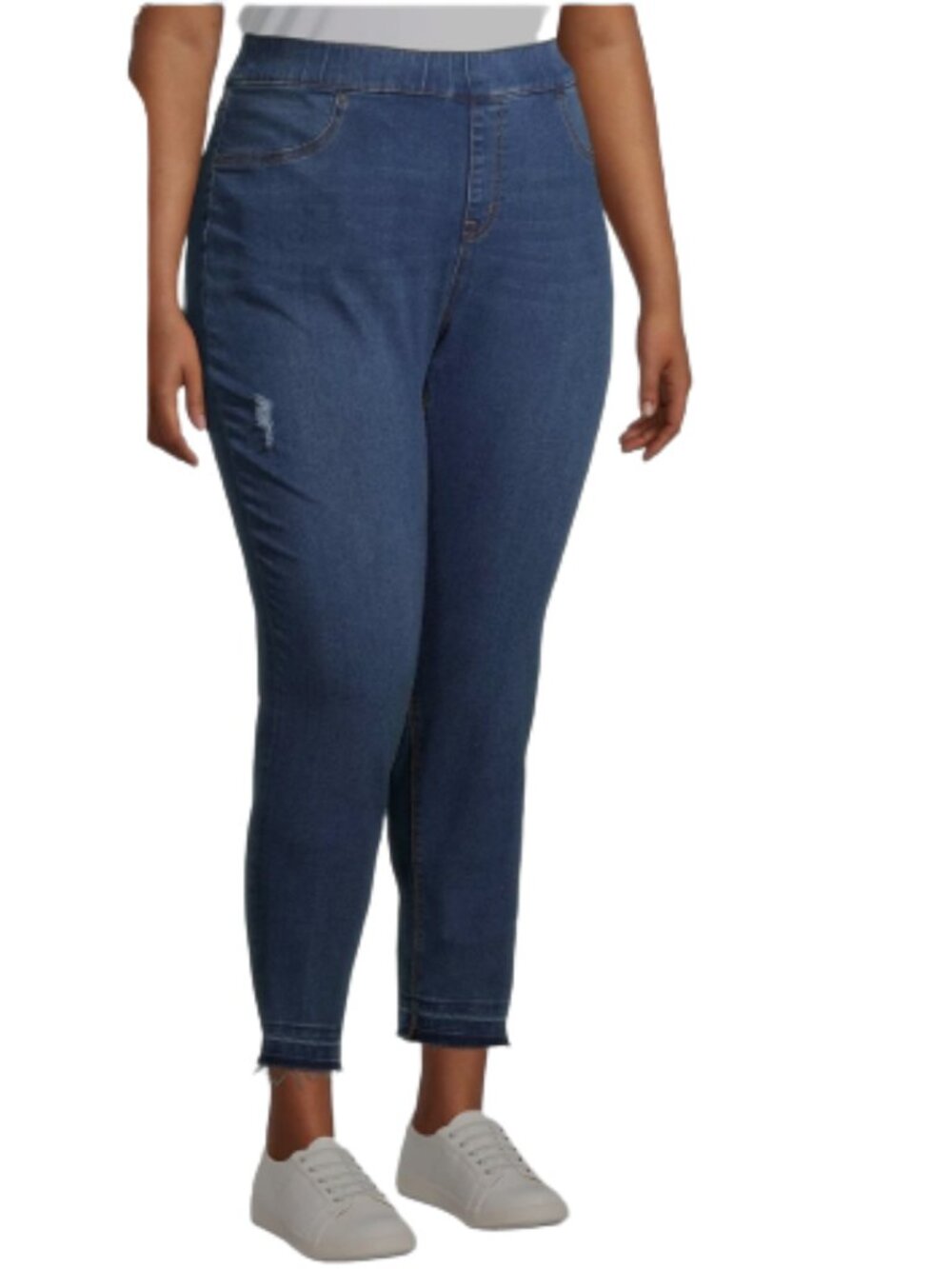 Terra & Sky Women Blue Plus Sz 2X Denim Jeans Pants Pull On Skinny Stretch
